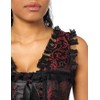 Top Drawer Red/Black Swirl Brocade & Lace Steel Boned Corset