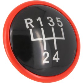 Recambo Gear Knob Cap Emblem Cover 5 Gears Suitable for VW Polo Type 6N 1994-2001, Plug & Play, Black/Red