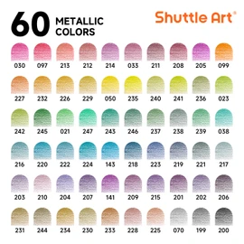 Shuttle Art 60 Metallic Colored Pencils, Colored Pencils for Adult Coloring, Soft Core Coloring Pencil in Gift Tin Box, Drawing Pencil for Kids Adults Beginners Artists Drawing Sketching