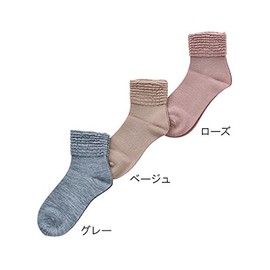 No Elastic Socks Women's Autumn Winter (Hair Blend) 3111h 神戸生絲 , , , roses,