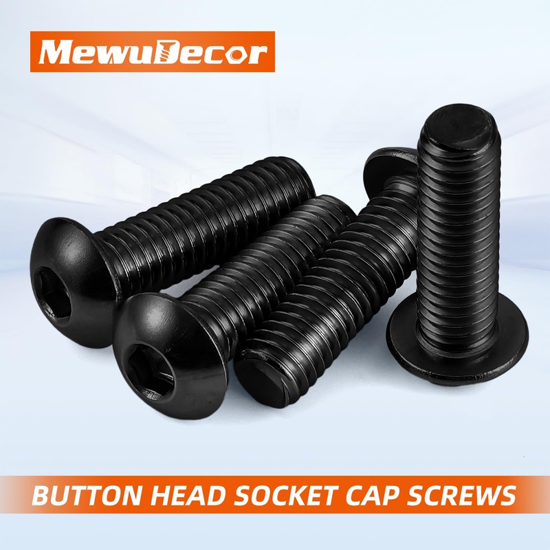 1/4-20 x 1/2" Button Head Socket Cap Screws, Allen Socket