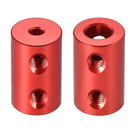 TOP-VIGOR 3mm to 6mm Bore Rigid Coupling L20XD12 Aluminum Alloy Shaft Coupler Connector, Shaft Coupling Joint Connector for 3D Printer, DIY Robots, CNC Machine, Motor Accessories, 2Pcs Red