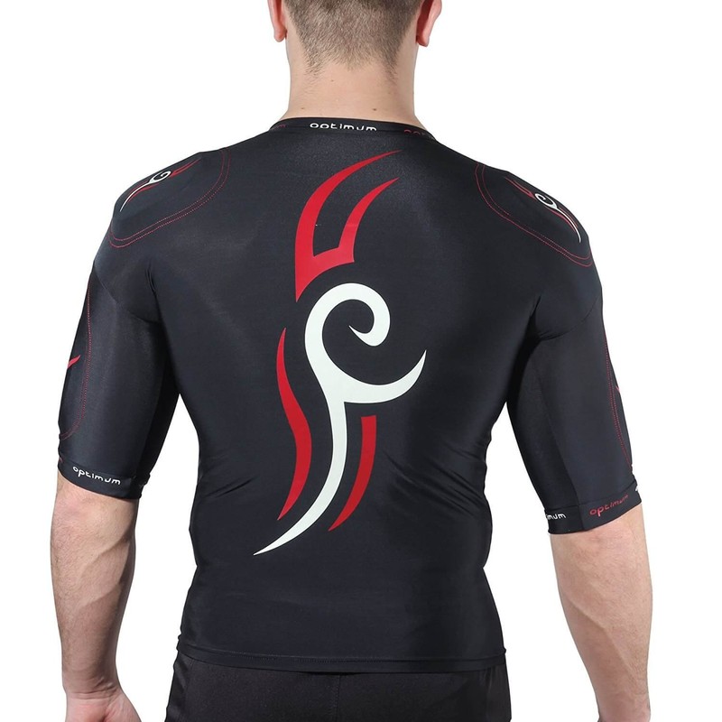 Optimum Boy's Tribal Protective Shoulder Pad - Black/Red, X-Small