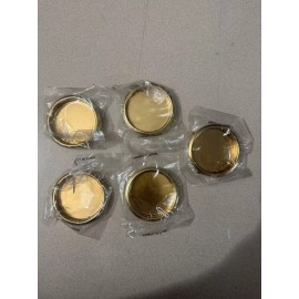 Anvil Mark Cabinet Flush Pull, Round 2-1/8", Brass Plated, 5 Per Pack