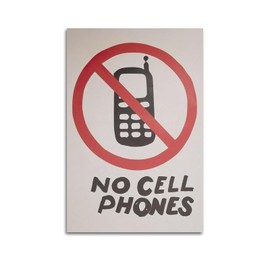 LGDSBHH Vintage Funny No Cell Phones Poster Gift Restaurant Canvas Art 12x18inch(30x45cm)