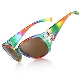 TJUTR Fashion Polarized Sunglasses for Women Wrap Around Jackie-O Style Trendy Designer Shades UV400 Protection
