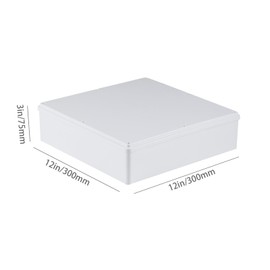 12" x 12" x 3" PVC Plastic Dustproof Waterproof Box IP65 Junction Boxes Project Junction Conduit Box for Electrical Outdoor Enclosure