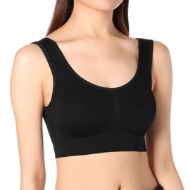 Fukusuke Women's Night Bra, Made in Japan, Sleep Bra, Wireless, Breastfeeding, Breathable, High Armpit Design, Fukusuke 1 Piece Set, Black