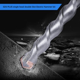 EMSea 6Pcs SDS Plus Rotary Hammer Drill Bit Kit, 6mm 8mm 10mm 12mm 14mm 16mm Shank 160mm Long Double Flutes for Concrete Masonry