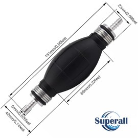 6mm 1/4" Rubber Fuel Transfer Vacuum Fuel Line Hand Primer Pump Bulb Type Black Bulb Type for Marine Boat Accessories Pump Bulb All Fuels