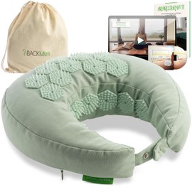 BACKLAxx ® Acupressure Neck Pillow with Flip Function and Buckwheat Filling - Acupressure Pillow Neck Pillow Against Headaches and Tension in the Neck - Acupressure Neck Pillow Aeroplane, Car