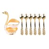Coffee Spoon Holder Elegant Swan Shaped Alloy Mirror Polish Rich