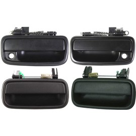 Evan Fischer Front and Rear Exterior Door Handle Set of 4 Compatible with 2001-2004 Toyota Tacoma Smooth Black Driver and Passenger Side