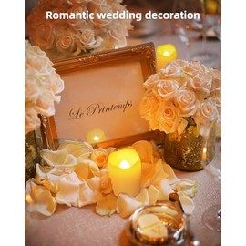 SHYMERY - Velas LED sin llama, parpadeantes, 24 unidades, blanco cálido, 200 horas, decoración para bodas, Halloween, mesas