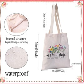 PXTIDY Christian Quotes Tote Bag In Christ Alone My Hope Is Found Tote Bag Gifts for Christian Religious Gifts Scripture Gift