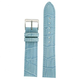 Watch Band Blue Genuine Leather Crocodile Grain 14 millimeter Tech Swiss