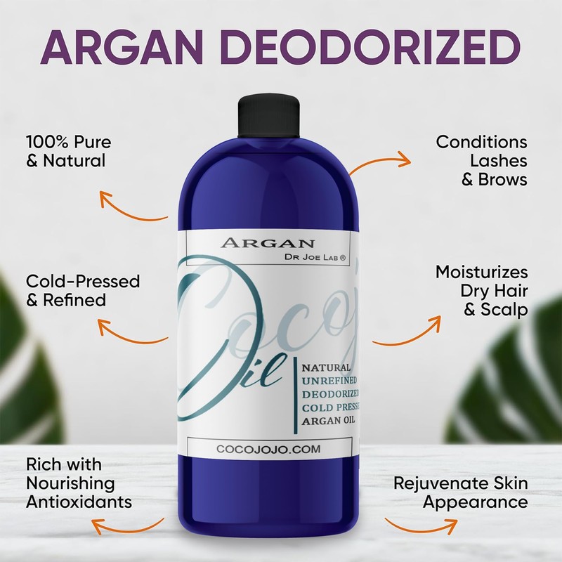 Cocojojo Deodorized Argan Oil for Hair Treatment Oils, Pure Argan