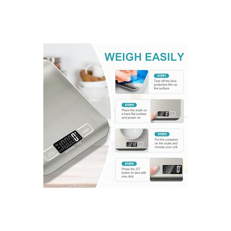 Food Scale, 11lb Kitchen Scale with 6 Units Tare Function