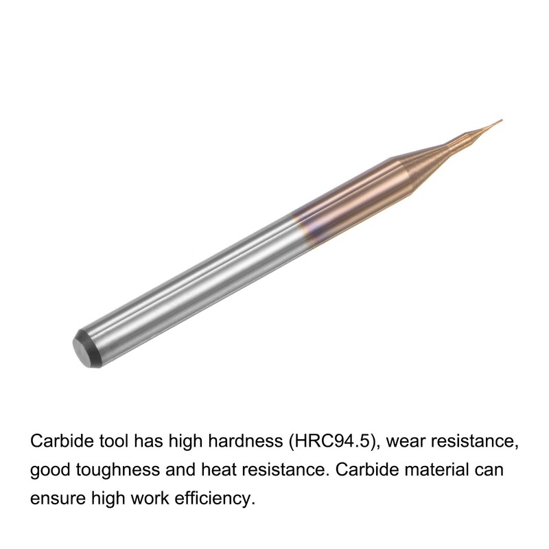 sourcing map 4 Piece End Mill CNC Cutter Titanium Coated