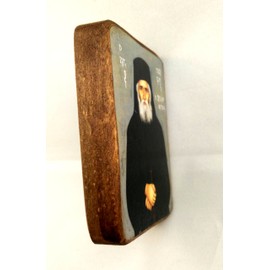 Wooden Greek Christian Orthodox Wood Icon of Saint Paisios / A0