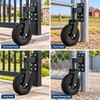 Heavy Duty 8-Inch Gate Support Wheel with Solid Rubber Roller,
