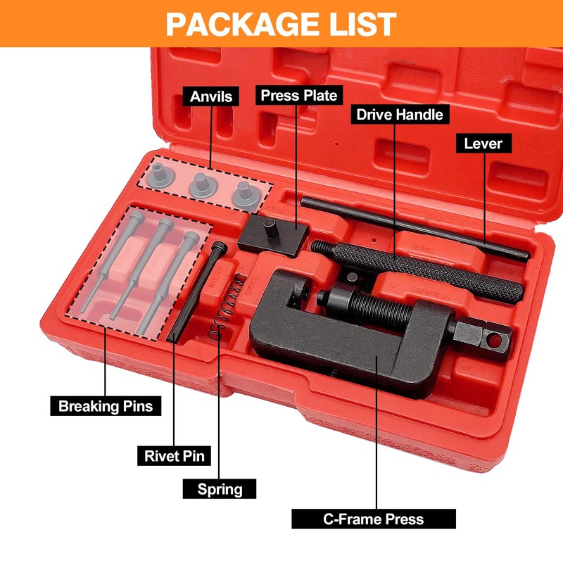 ORIGINTECH Chain Breaker, 13-Piece Chain Cutter Rivet Tool Set Riveting