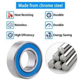 10pcs MR126-2RS Ball Bearings - Miniature Deep Groove Ball Bearing Double Blue Rubber Sealed Chrome Steel for RC Cars/Planes/Drone/Robotics and Small Electric Motors(6x12x4mm)