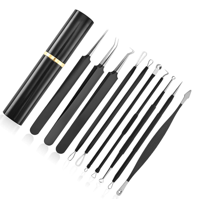 10pcs Pimples Needles Carbon Steel Portable Blackheads Removal Multifunctional Face