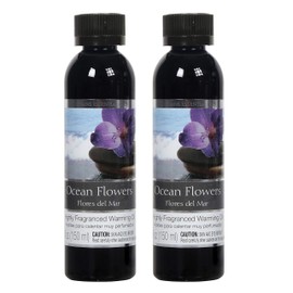 Hosley's Set of 2 Ocean Flowers Fragrance Warming Oils 5 Ounce. Ideal Gift for Weddings spa Reiki Meditation Bathroom Settings. P1