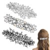 Rhinestone Bridal Hair Accessories for Women, 3pcs Wedding Pearl Hair