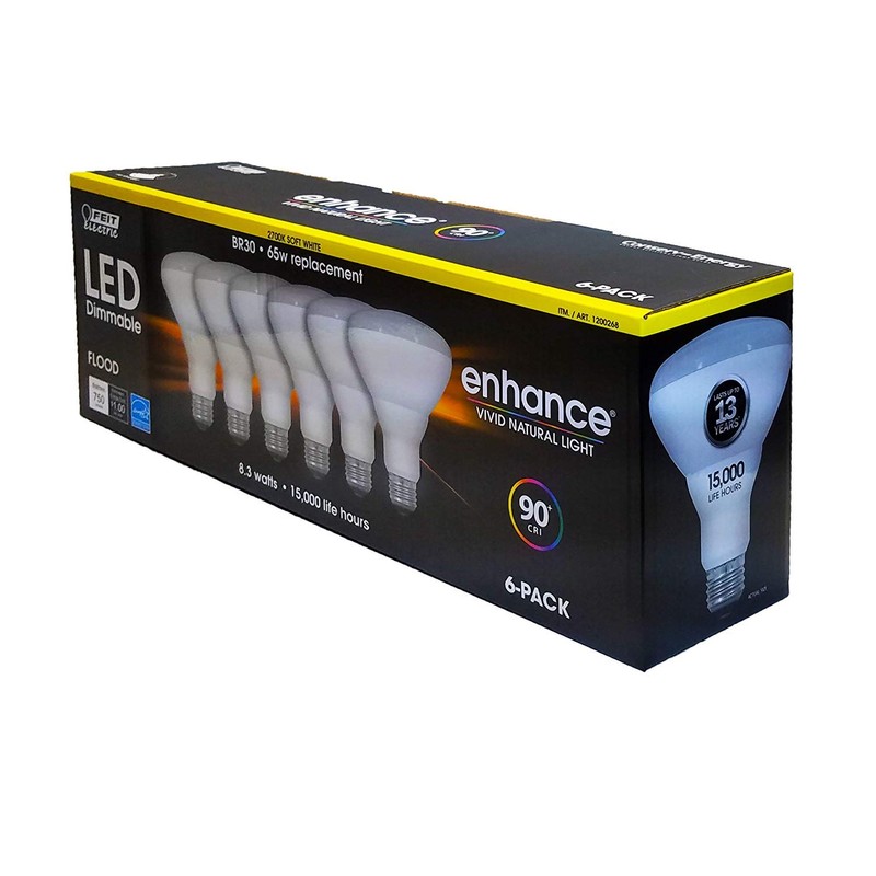 Feit Electric Dimmable Led BR 30 Flood 65W Soft White,