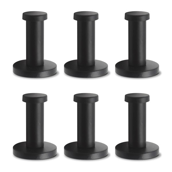 ENN LLC Stainless Steel Wall Hanging Hook, Simple Screw Mount (2.0 inches (5 cm) x 6 Pieces, Black