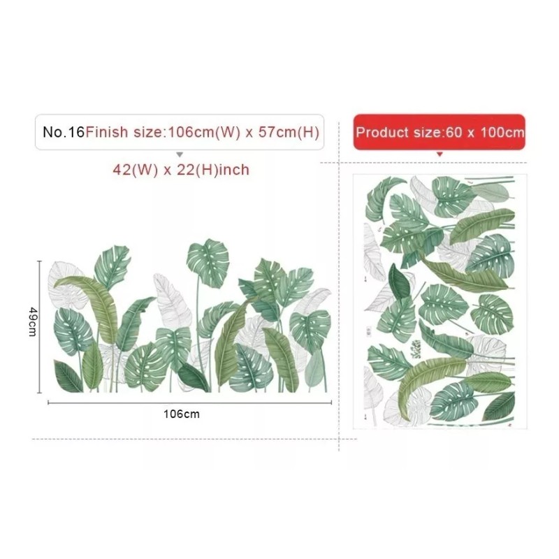 Mebix TRD Sticker Para Pared De Sala Con Diseño Plantas