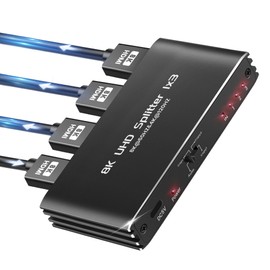 avedio links HDMI Splitter 1 in 3 Out, 8K@60Hz HDMI 2.1 splitter 1 in 3 Out Simultaneously, 4K@120Hz HDMI splitter 1 to 3 Monitors (Only Copy Input Screen) Supports 48Gbps, HDCP 2.3， RGB 4:4:4