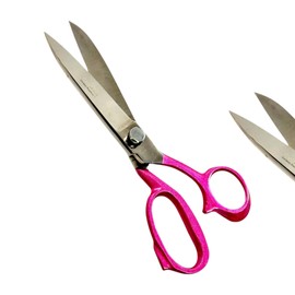 Pink Handle Upholstery Multi-Purpose Scissors, 8in, Dressmaking Tilors Shears - Sharp Cutting Straight Blades - German Stainless Steel