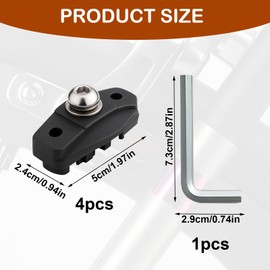 2 Pairs Bicycle Brake Pads, 50mm Road Bike Brake Pads for Bicycle in Mountain, C-Shaped Break Blocks with Hex Nut Installation Tool, No Noise, Reliable Performance for Wet Conditions