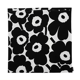 Marimekko Pieni UNIKKO 64163-190 Cushion Cover, 19.7 x 19.7 inches (50 x 50 cm), White/Black