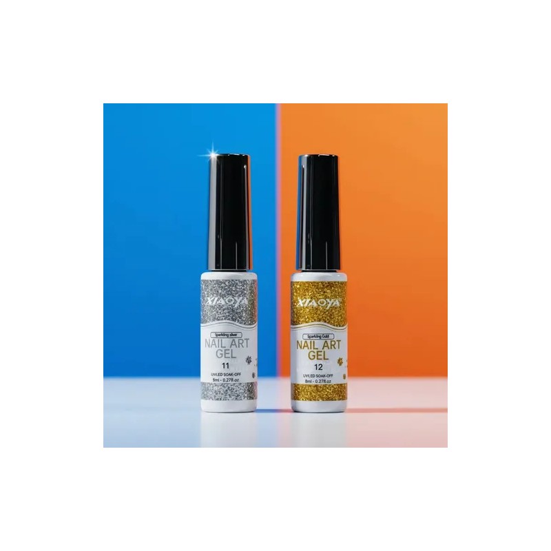 2 Pzas Esmalte Delineador Para Uñas Acrílicas Gel Glitter