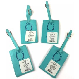 IQ Accessories Lot of 4 Aqua Blue with Sunglasses on Cover Luggage Tags 3"x4.5"