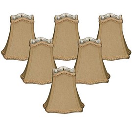 Royal Designs, Inc. CS-508AGL-6 Fancy Square Bell Chandelier Shade with Decorative Trim, 2.5 x 5 x 4.5, Antique Gold, 6-Pack