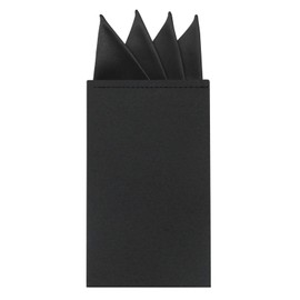 LJBFNN Pocket Squares for Men Prefolded, Mens Handkerchiefs Pre-Folded Card Handkerchiefs for Men Suit Jacket Tuxedo Shirt (A Black)