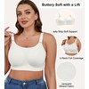 ULTREAGLE Wireless Bras for Women Full-Coverage Jacquard Pattern Supportive Everyday