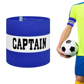 Mezeic Unisex Captain's Armband for Football, Adult & Junior Elastic Soccer Captain Armbands Team Sports Accessories - Blue, One Size