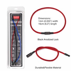 Silipac Braided Cable Key Ring Anodized Black Lock - Durable Keychain Loop for Keys, Luggage Tags, Crafts (Mixed)