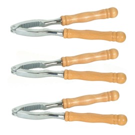 TrueCraftware- Set of 3 Heavy Duty 6" Metal Lobster Crackers with Wood Handle- Sea food Tools Crab Leg Cracker Tools Nut Cracker Shellfish Lobster Crab Leg Sheller Nut Crackers