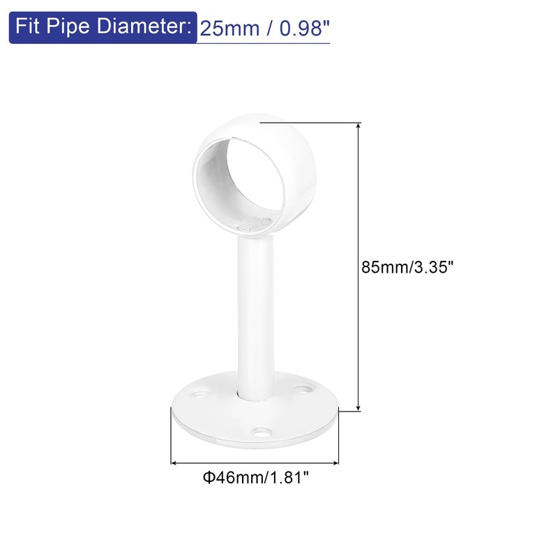sourcing map 4 Pcs 0.98 Inch Curtain Rod Holder, Ceiling