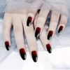 Jovono False Nails Black Red Fake Nails Long Head Nails