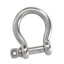 HEAVYTOOL Shackle Curved 6 mm Stainless Steel V4A AISI 316 (Pack of 2) Shackle U Shackle Omega Shackle D Shackle Round Shackle