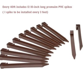 Landscape Edging Coil Kit 4 Inch High Terrace Board with 12 10-inch Spikes，40 FEET, Brown