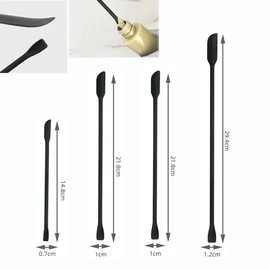 Wopanxye Mini Silicone Spatulas, Set of 4 Multifunctional Small Kitchen Scraper Lotion Stirrer Tiny Makeup Beauty Spatula Reusable for Jam Jar Pot, Cosmetic Bottles, Narrow Can and Thin Bottles, Black